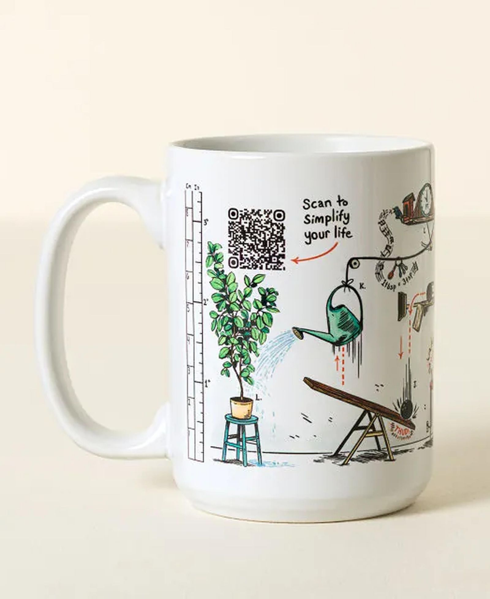 Uncommon Goods Daily Life Hack Interactive QR Mug, 15 Oz.