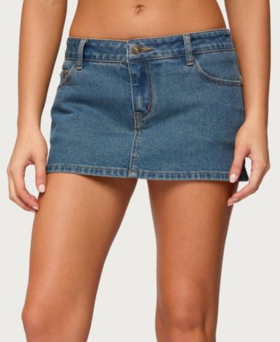 Edikted Women's Josiee Stretchy Denim Mini Skort