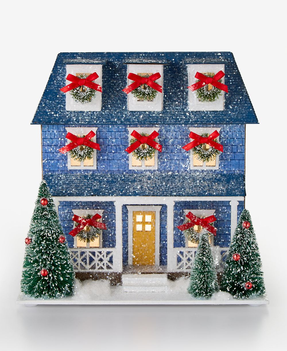 Декор Holiday Lane Whimsy Town House с бантами и деревьями, эксклюзив Macy's