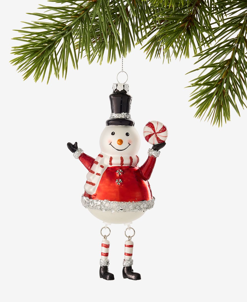 Украшение Holiday Lane Christmas Cheer Snowman Holding Candy Ornament, эксклюзив Macy's