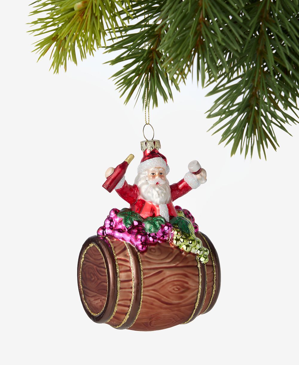 Holiday Lane Фигурка Санта-Клауса с винным бочонком, эксклюзив Macy's
