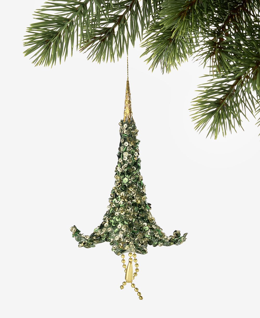 Holiday Lane Enchanted Forest Trumpet Flower With Dangle Ornament, Macy's Exclusive
