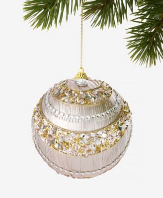 Holiday Lane Jeweled Classics Rose Gold Jeweled Ball Ornament, Macy's Exclusive