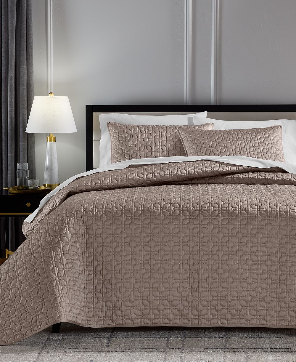 Hotel Collection Porto Quilted 3-Piece Coverlet Set, Full/Queen, Macy's Exclusive