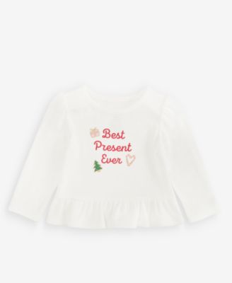 Детский футболк First Impressions 3M-24M с длинным рукавом и воланами