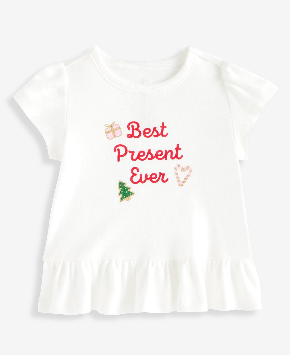First Impressions топ пеплум с коротким рукавом для девочек 3M-24M Mix & Match Best Present Ever, эксклюзив Macy's