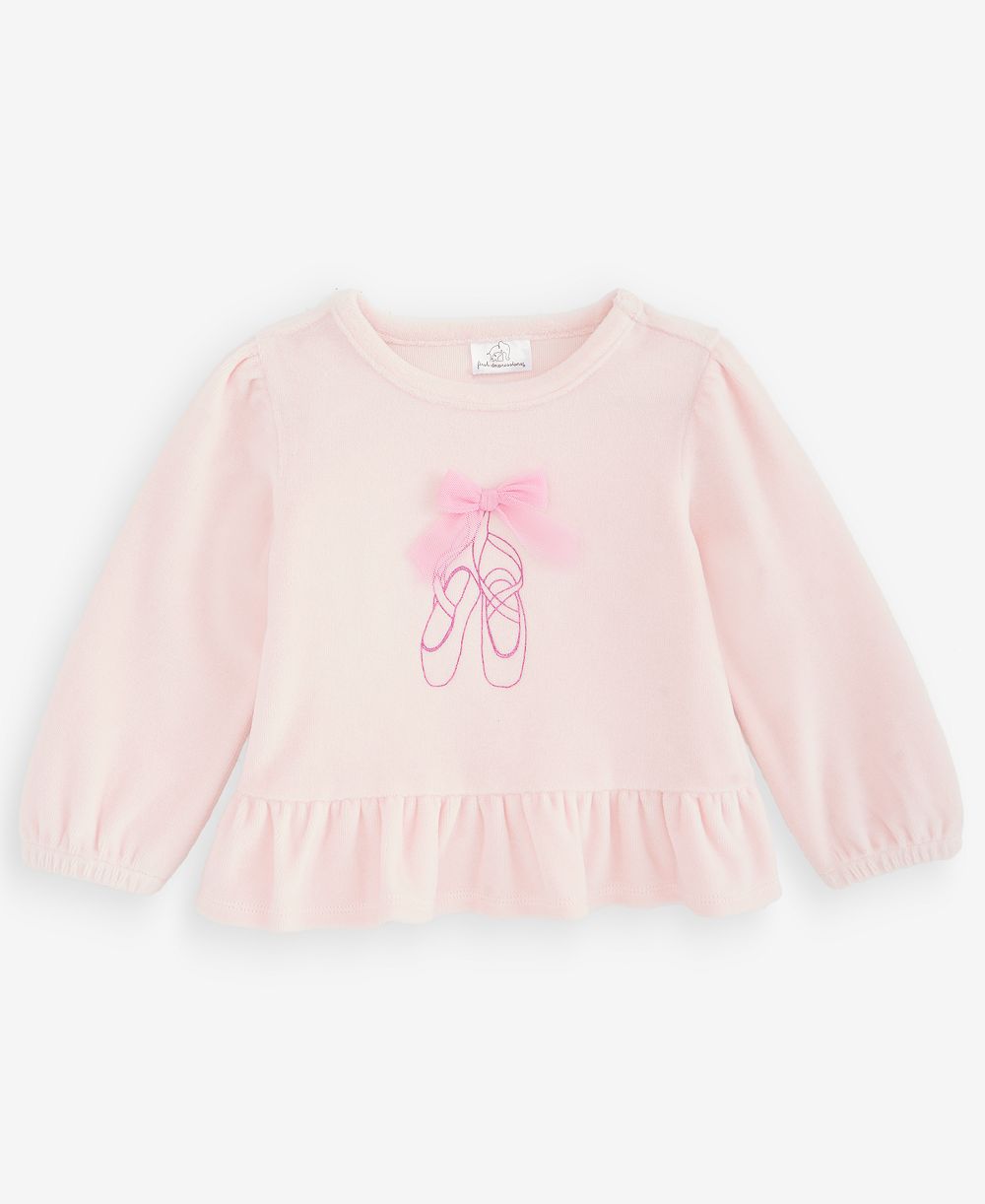 Детский велюровый топ peplum First Impressions для новорожденных, длинный рукав