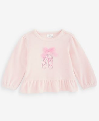 Детский велюровый топ peplum First Impressions для новорожденных, длинный рукав