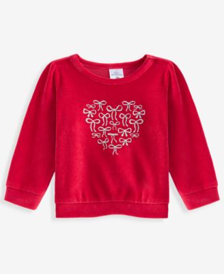 Детская топ First Impressions Baby Girls' 3M-24M Mix & Match Long-Sleeve Bows Heart Velour