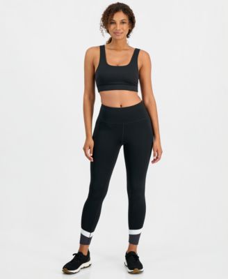 ID Ideology Women's Compression High-Waist Colorblock Leggings, 25" Inseam, Macy's Exclusive