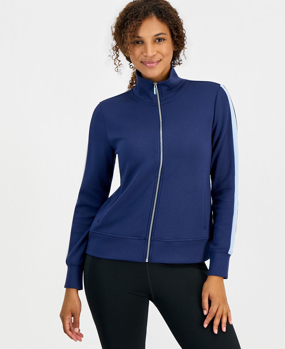 ID Ideology Women's Mock-Neck Relaxed-Fit Full-Zip Jacket, Macy's Exclusive