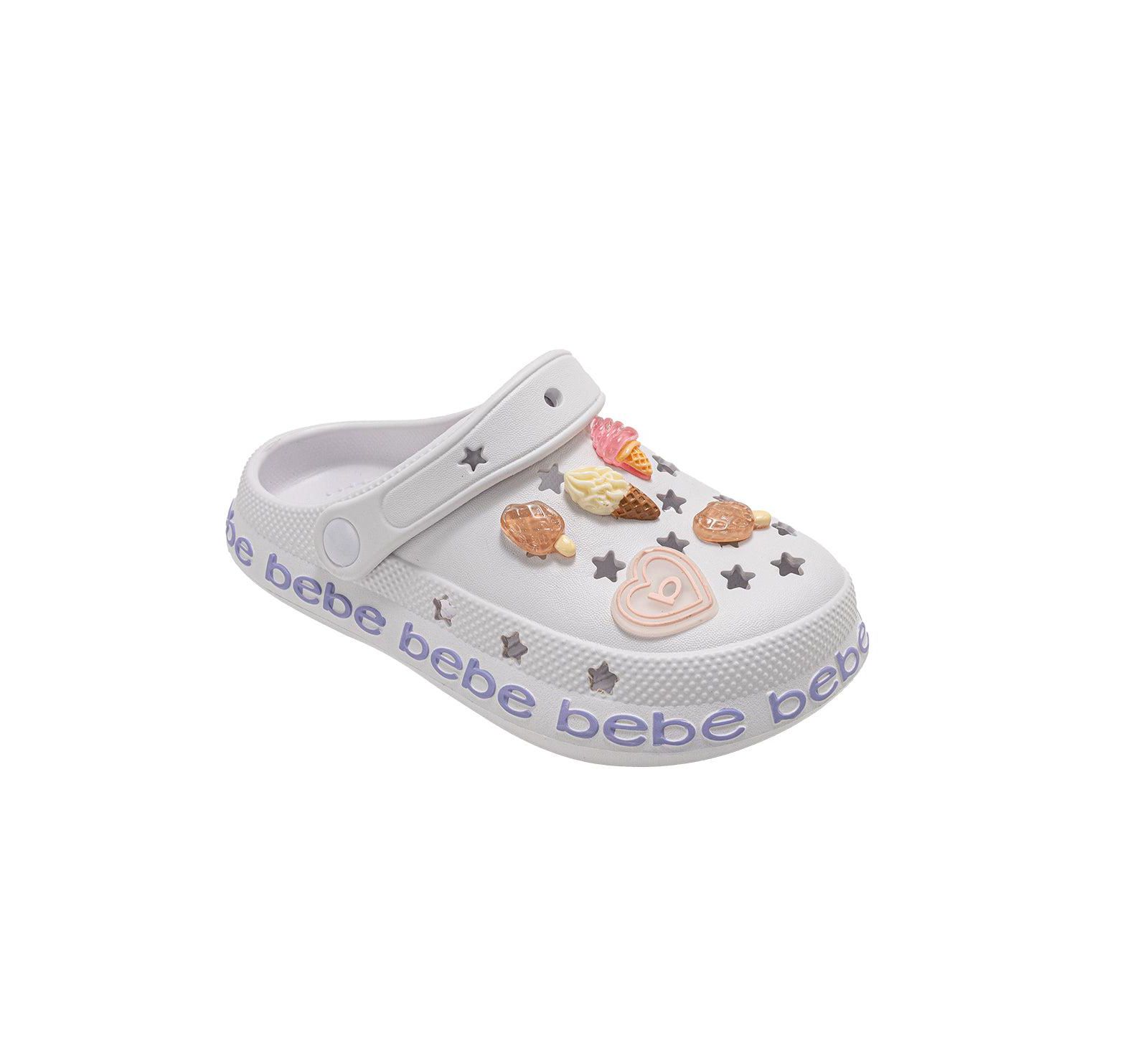 Bebe Girls EVA Slip - On with Treat and Logo Charms Clogs