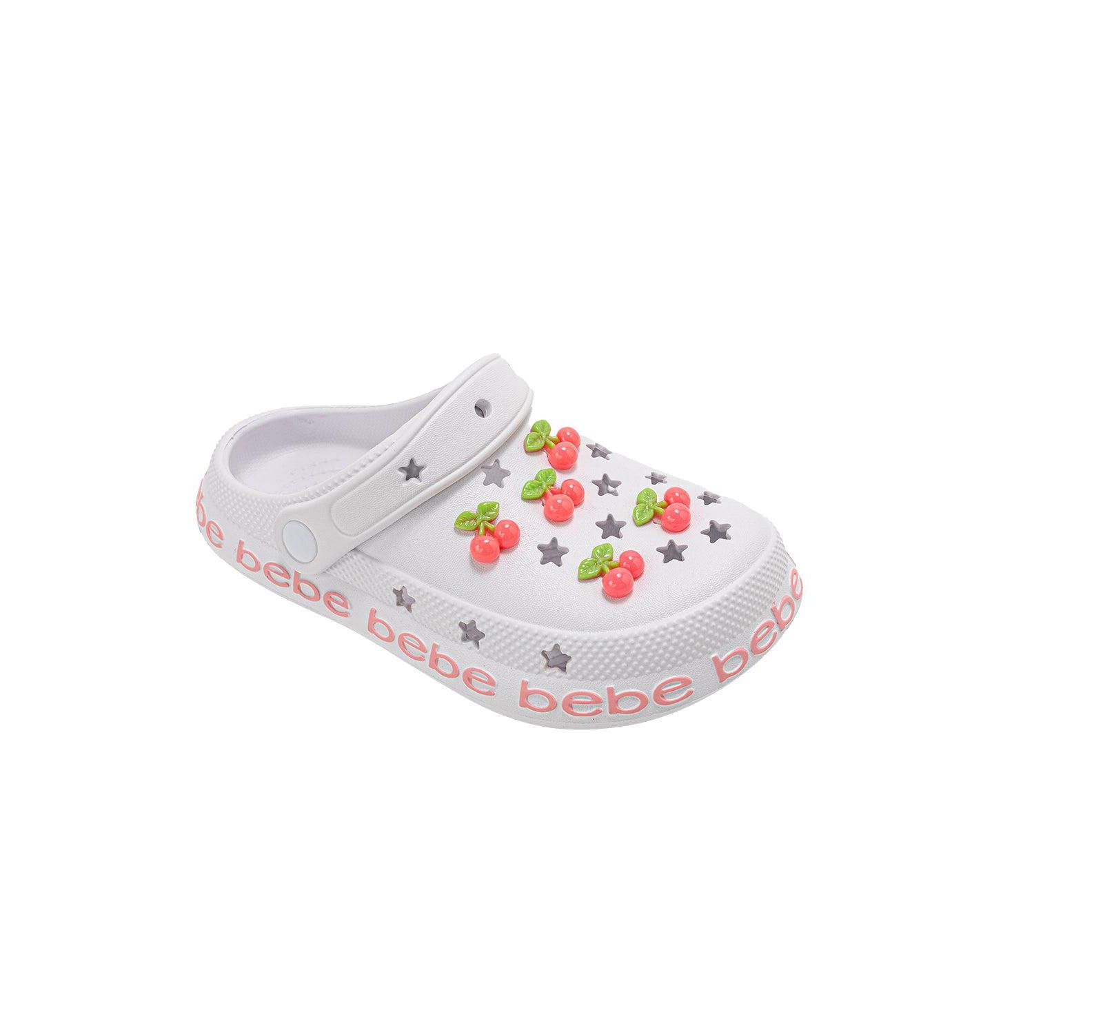 Bebe Little Girls EVA Lightweight Clogs - Slip - On Comfy Shoes with Fruit Charms