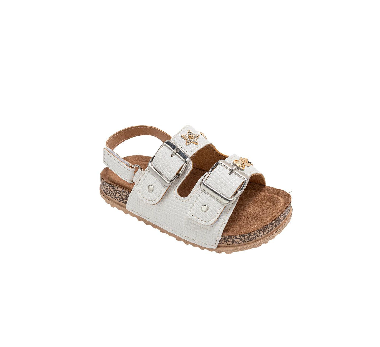 Bebe Детский Footbed Sandals Comfortable Design with Double Buckle and Charms