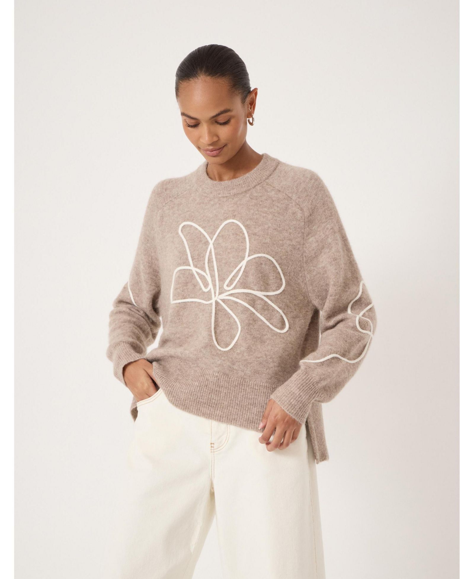 Женский джемпер Hush Wool Blend Flower Motif