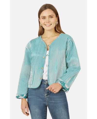 Yumi Women's Floral Patchwork Reversible Jacket