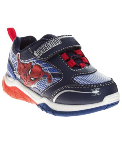 Spider-Man Marvel Light Up Sneakers Boys Flashing Lights Superhero Design Ready Easy On/Off Durable
