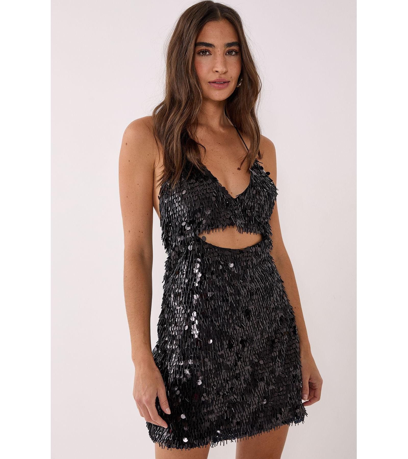 Женское мини-платье Nasty Gal Disc Tassel Halter