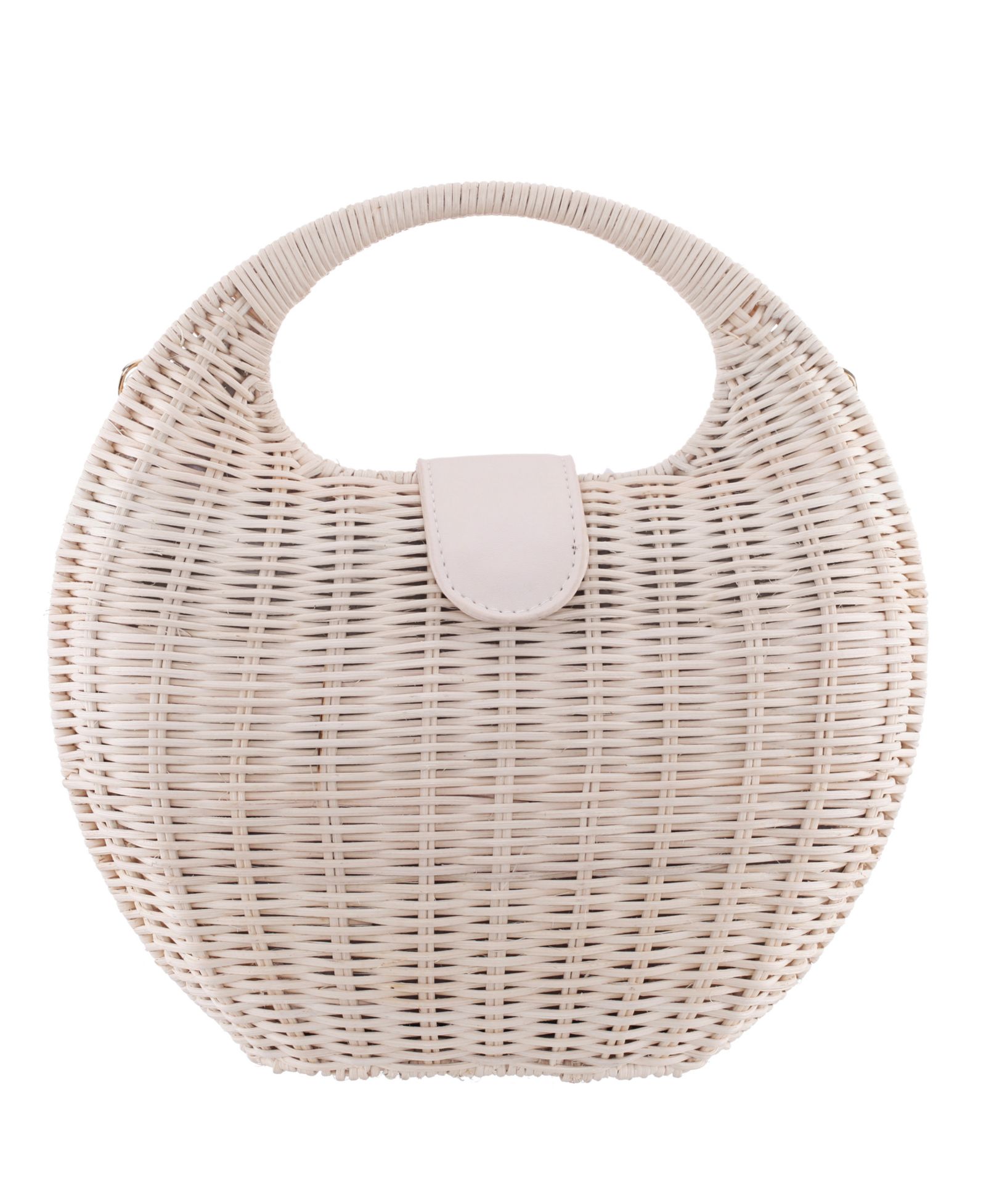 Nina Kava Rounded Rattan Small Satchel Handbag