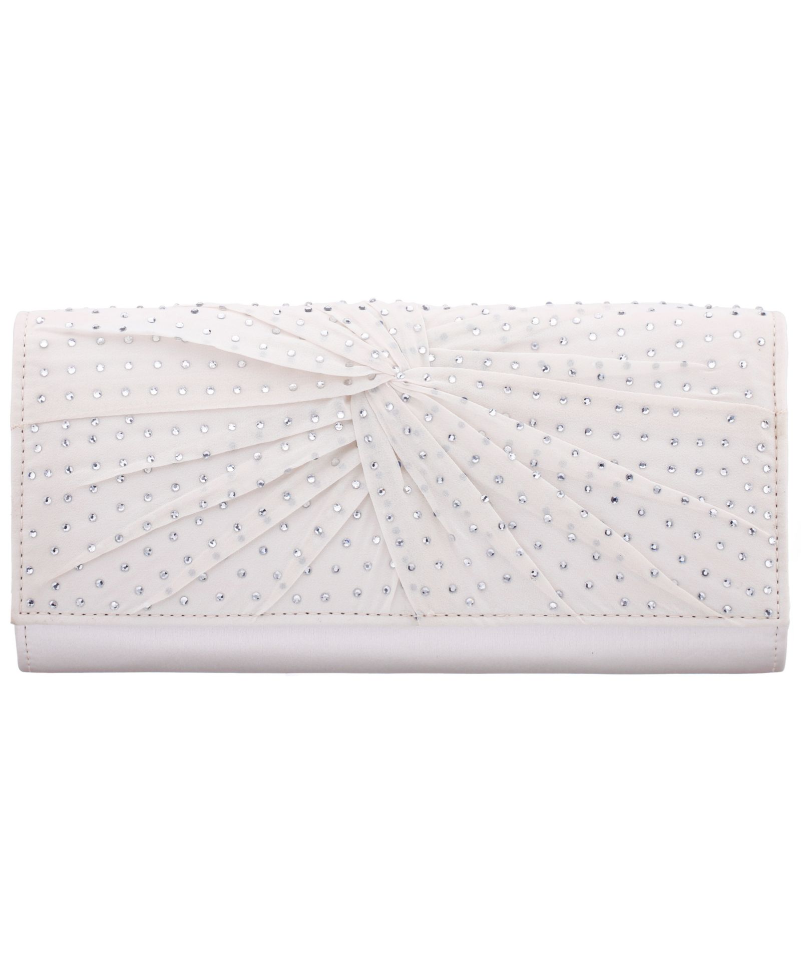Nina Unique Chiffon Twist Crystal Small Clutch Handbag