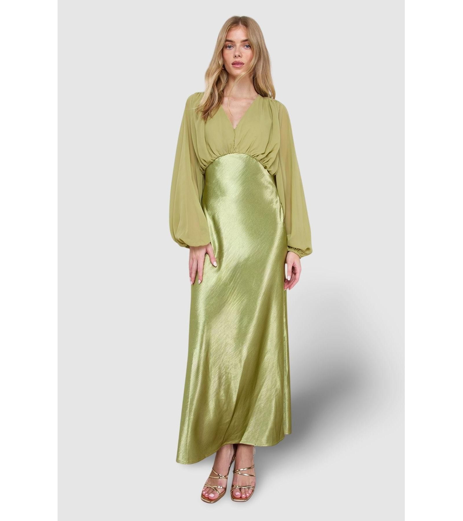 Женское платье Oasis Satin Chiffon Mix V Neck Midaxi