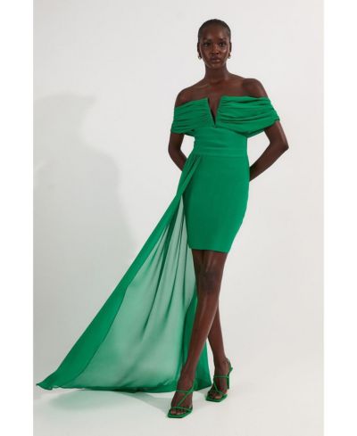 Karen Millen Women's Figure Form Bandage Knit Bardot Dress
