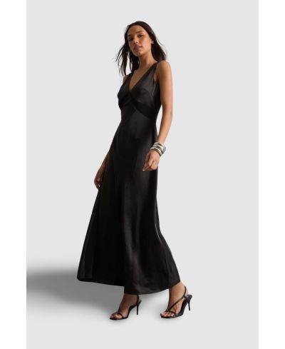 Warehouse Women's Satin And Chiffon Mix Midaxi Dress