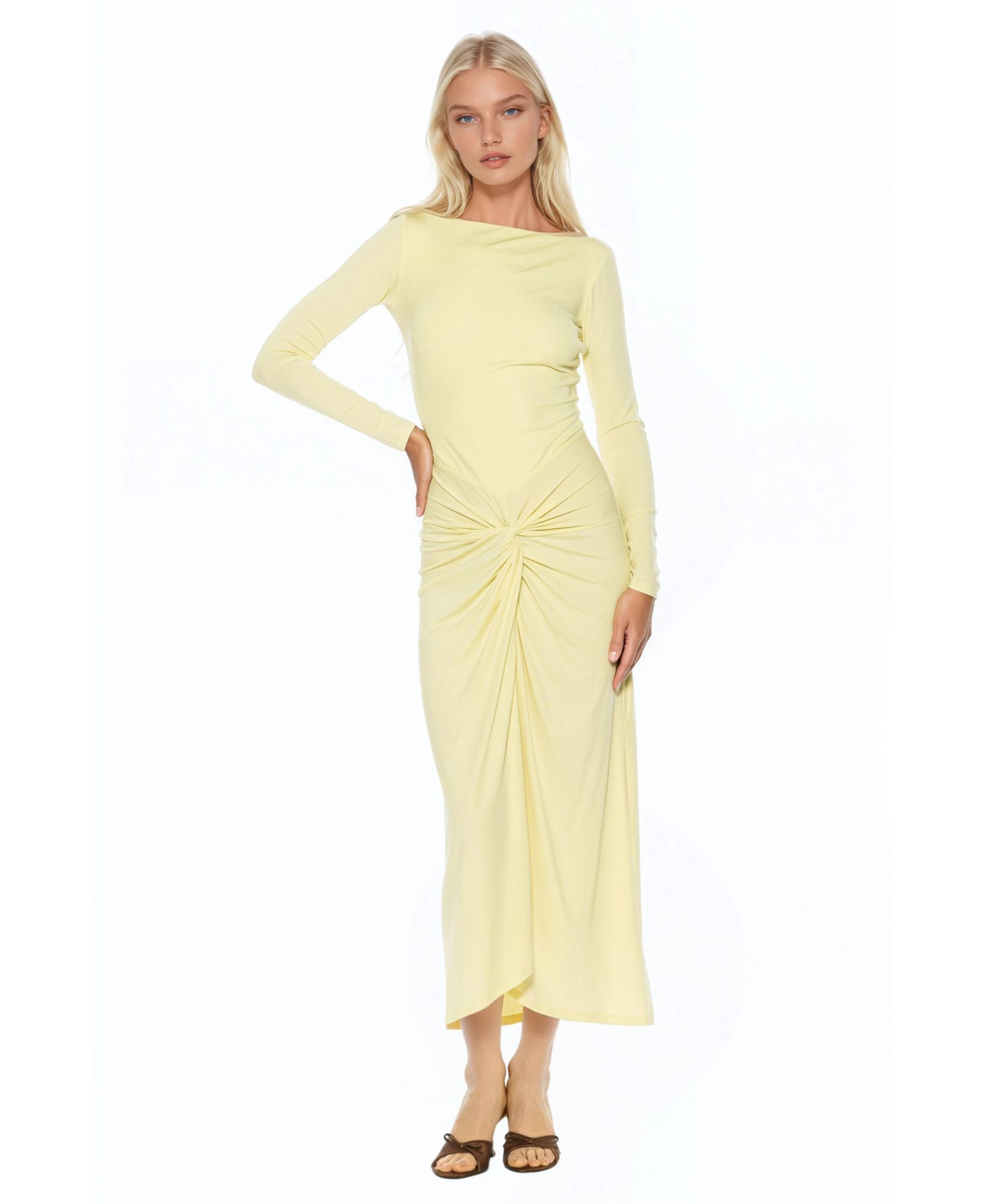 Alexia Admor Женское платье Maxi Revel Long Sleeve Draped