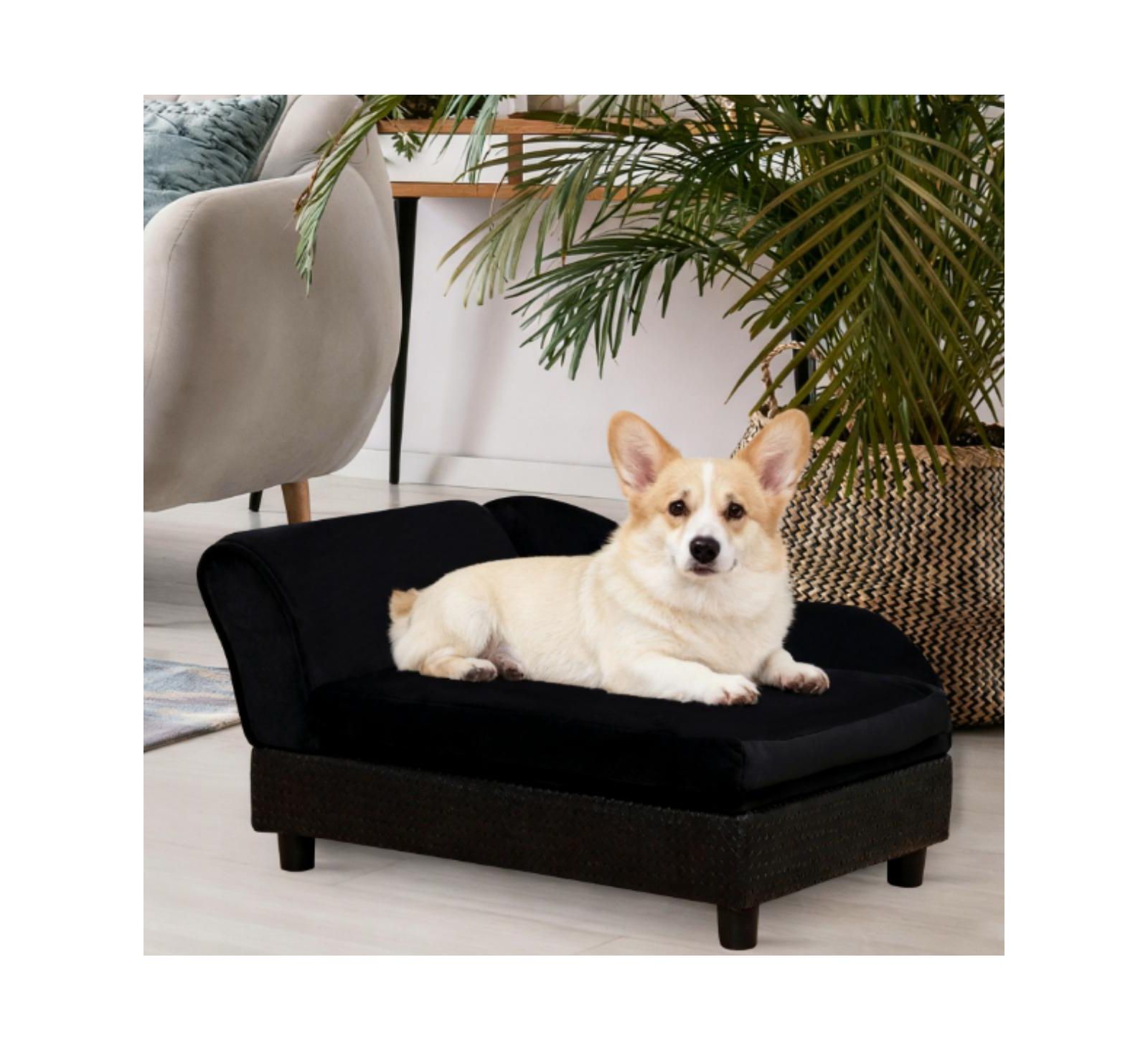 6thdruple Small Pet Sofa with Storage and Tufted Cushion