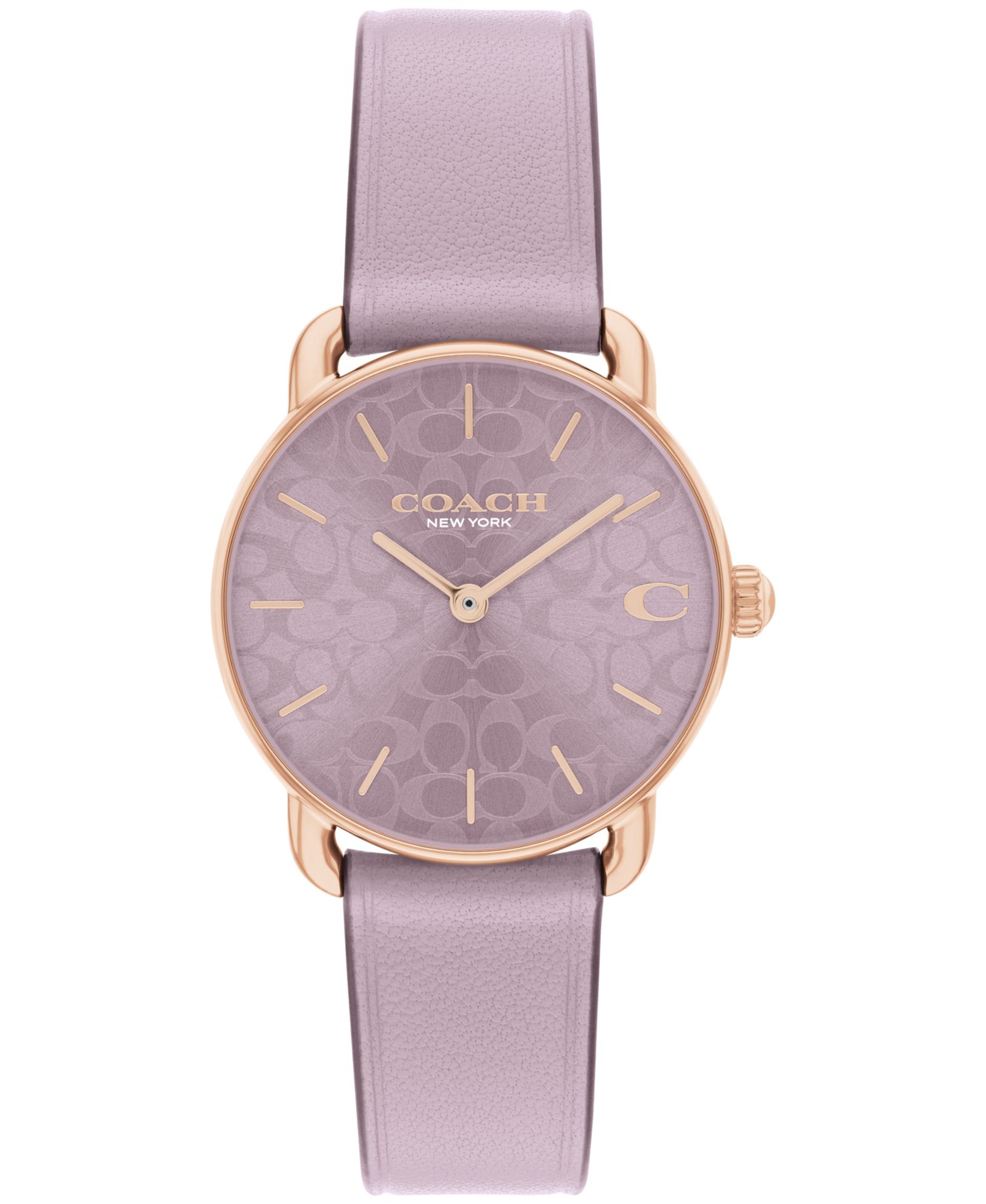 Часы COACH Women's Elliot Purple Leather Strap 28mm