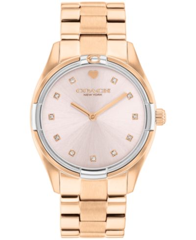 Женские часы COACH Brooks Rose Gold-Tone Stainless Steel 34mm
