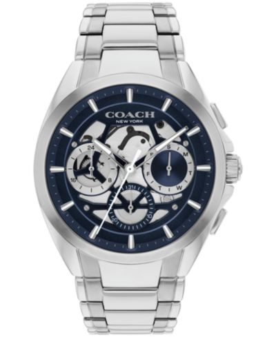 Мужские часы COACH Jackson Silver-Tone Stainless Steel Bracelet 41.5mm