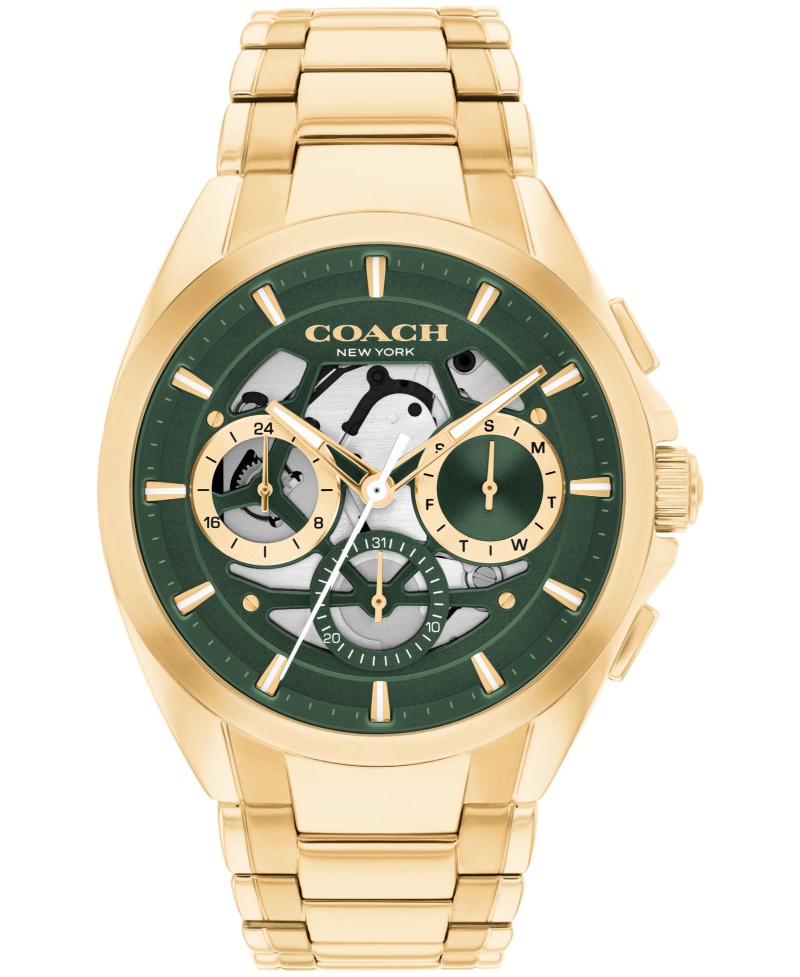 COACH Men's Jackson Gold-Tone Stainless Steel Bracelet Watch 41.5mm