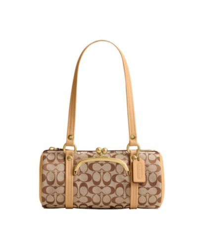 COACH Маленькая сумка через плечо Signature Jacquard Barrel 28