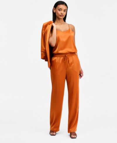 Bar III Женские брюки из сатина Pull-On