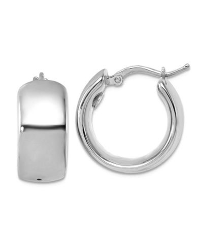 Серьги-кольца Curata Jewelry Solid 18k Yellow or White Gold Italian 19x9mm Wide Round