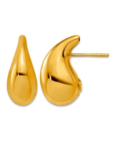 Curata Jewelry Solid 18k Yellow Gold Italian 20x9.4mm Puffed Teardrop Dangle Earrings