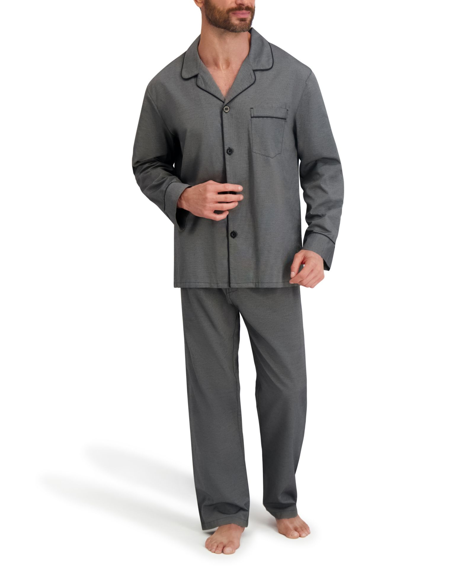 Мужской комплект пижамы Hanes Woven Button Down из 2 предметов