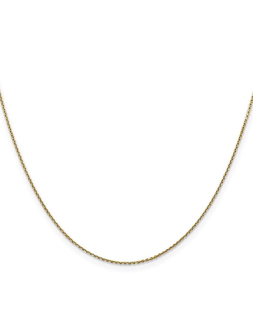 Curata Jewelry Solid 18k Yellow Gold Italian Polished 0.9mm Cable Chain Necklace - 16 -20 Inches