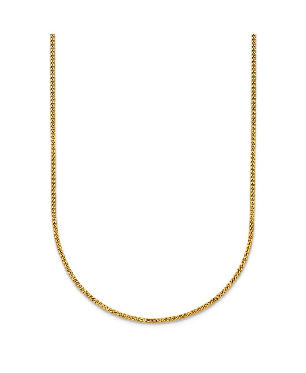 Curata Jewelry Solid 18k Yellow Gold Italian 1.2mm Thin Curb Chain Necklace - 16 -24 Inches