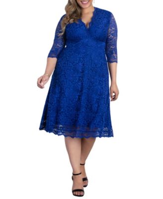 Платье вечернее кружевное Kiyonna Plus Size Mademoiselle с рукавами