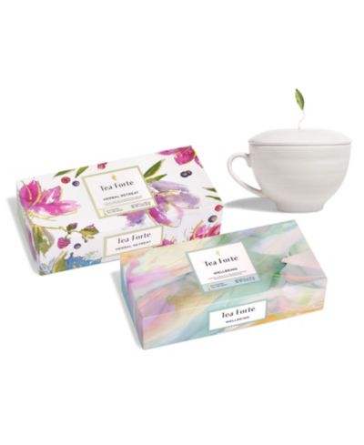 Tea Forte Wellbeing Herbal Retreat Petite Presentation Box with 10 Infusers