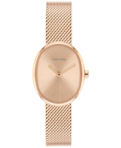 Calvin Klein женские часы Euphoria Rose Gold Tone Stainless Steel Mesh 23.2mm