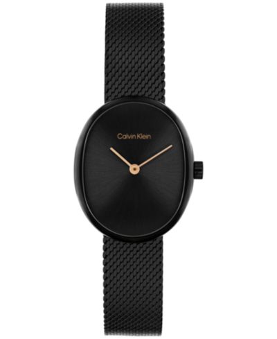 Calvin Klein Women's Euphoria Black IP Stainless Steel Mesh Bracelet Watch, 23.2mm