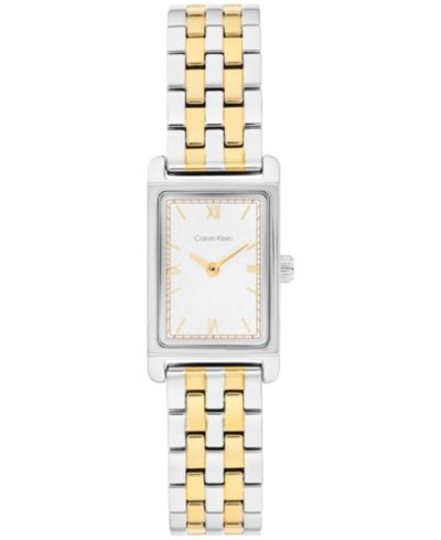 Calvin Klein Women's CK Light Two Tone Stainless Steel Bracelet Watch, 16mm