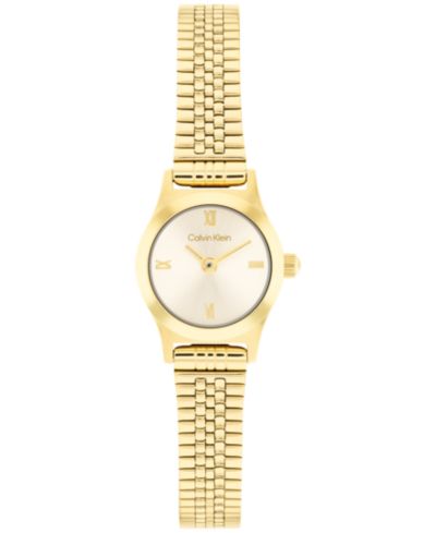 Calvin Klein Women's CK Contemporary Gold Tone Stainless Steel Bracelet Watch, 18mm