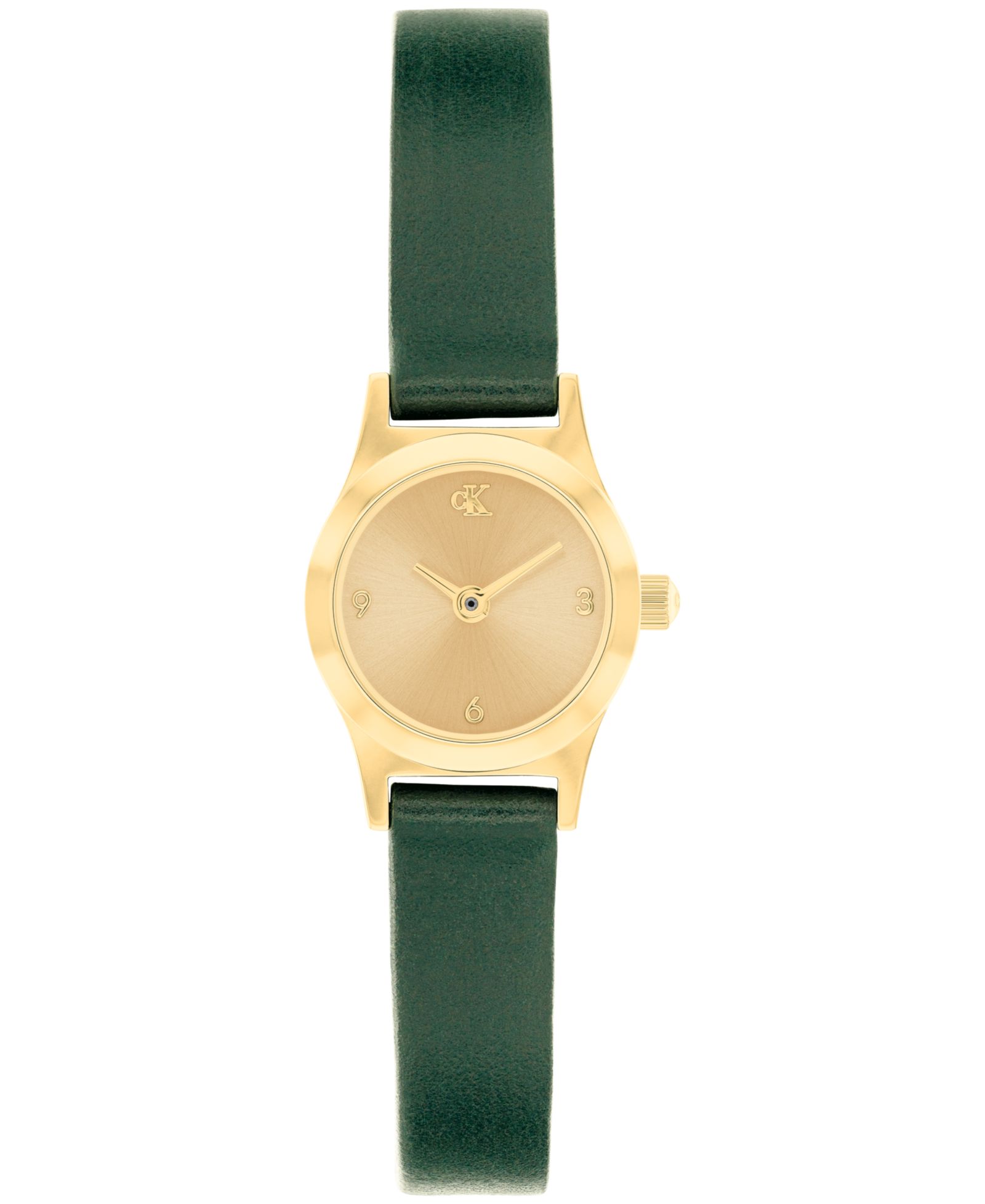 Calvin Klein Women's CK Contemporary Green Leather Strap Watch, 18mm