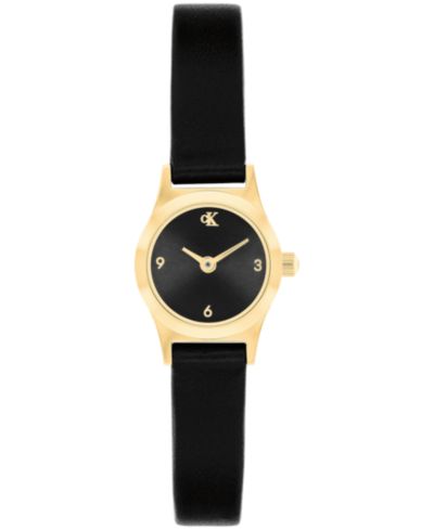 Женские часы Calvin Klein CK Contemporary Black Leather Strap Watch, 18mm