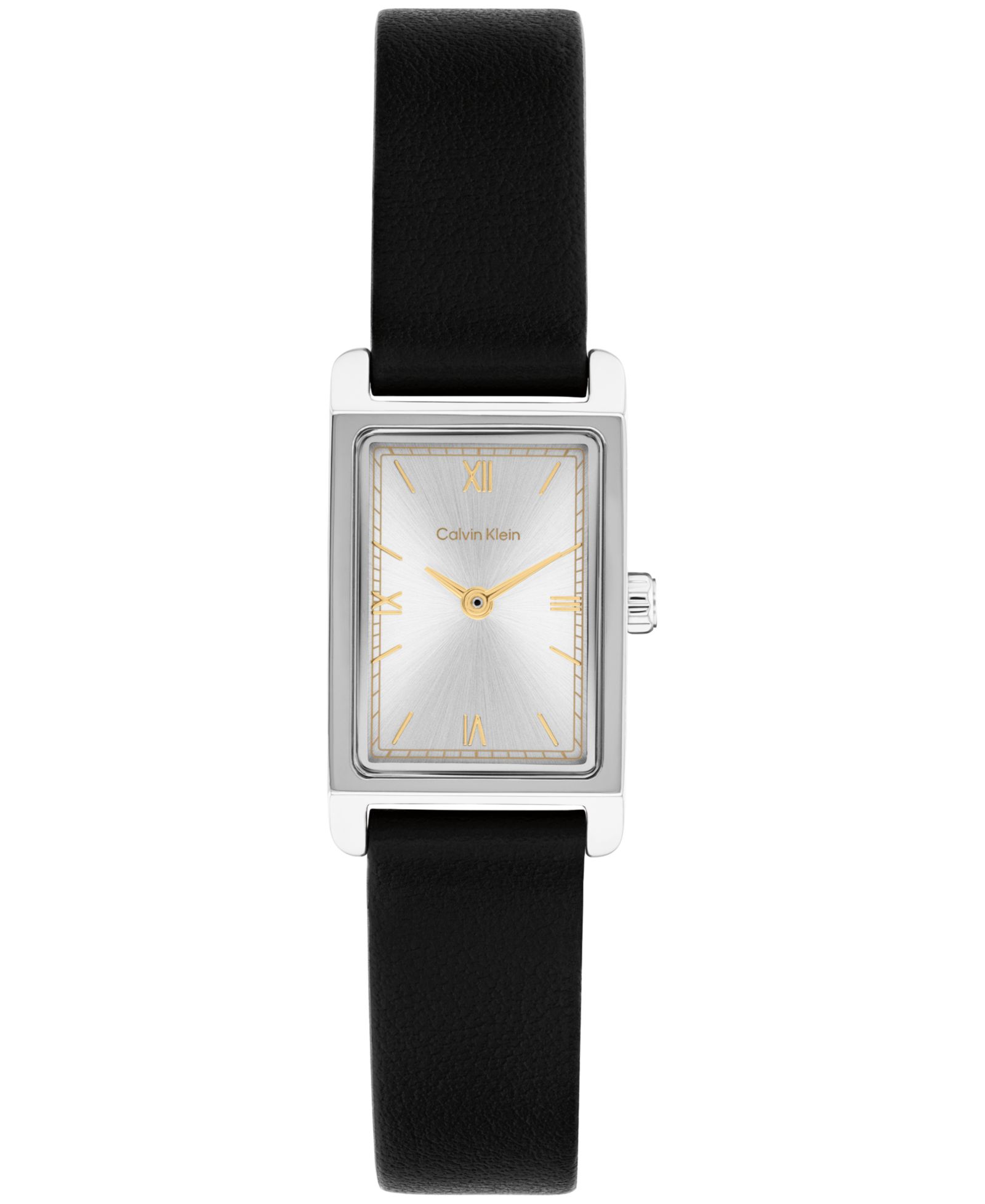 Calvin Klein Women's CK Light Black Leather Strap Watch, 16mm