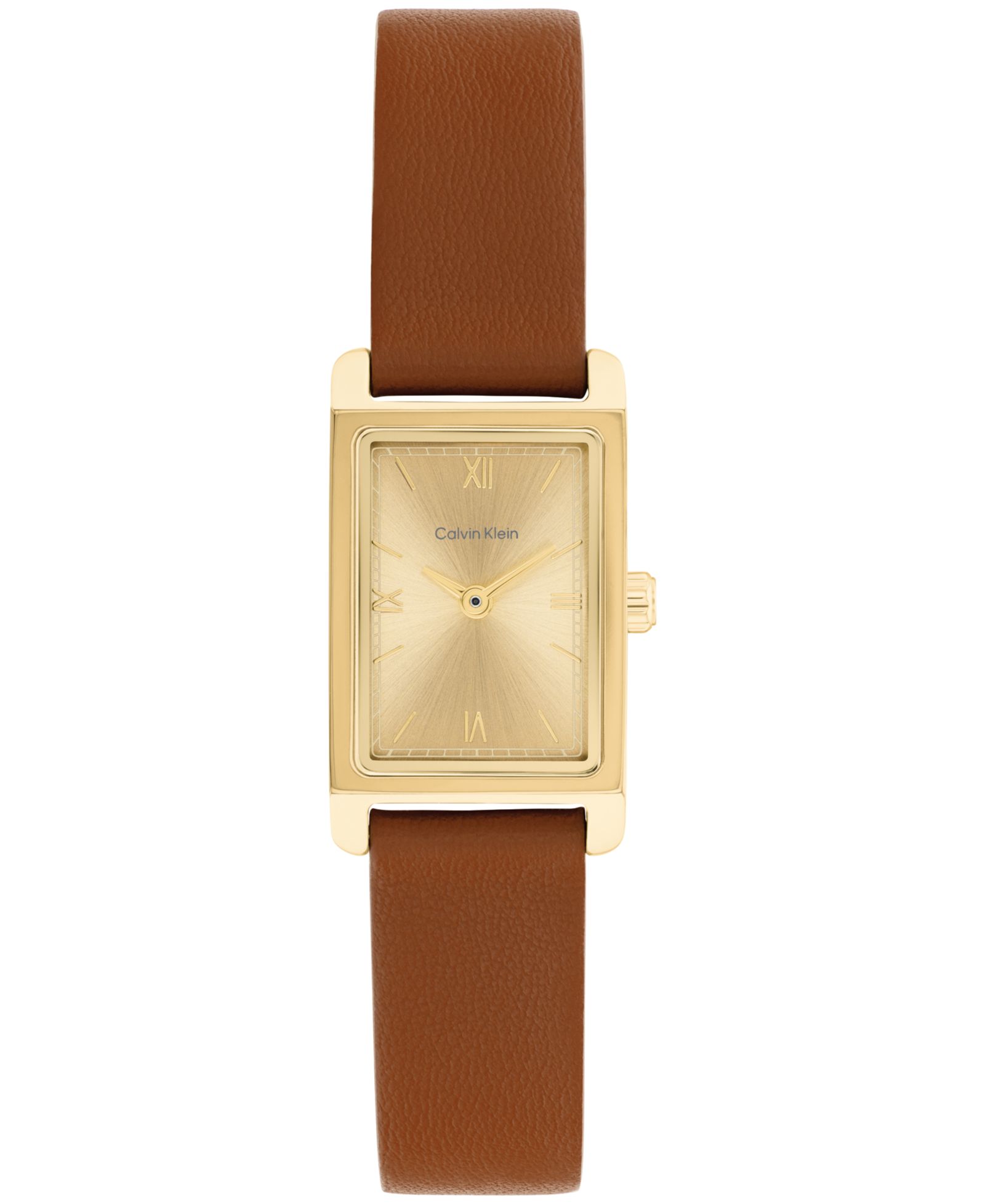 Calvin Klein Women's CK Light Camel Leather Strap Watch, 16mm